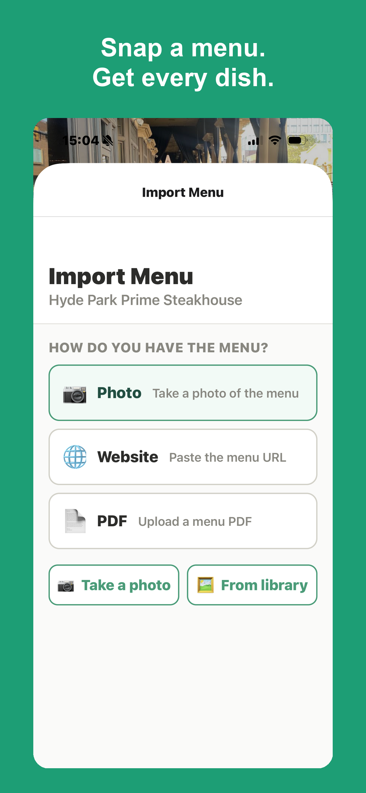 FoodFavs — AI-powered menu import
